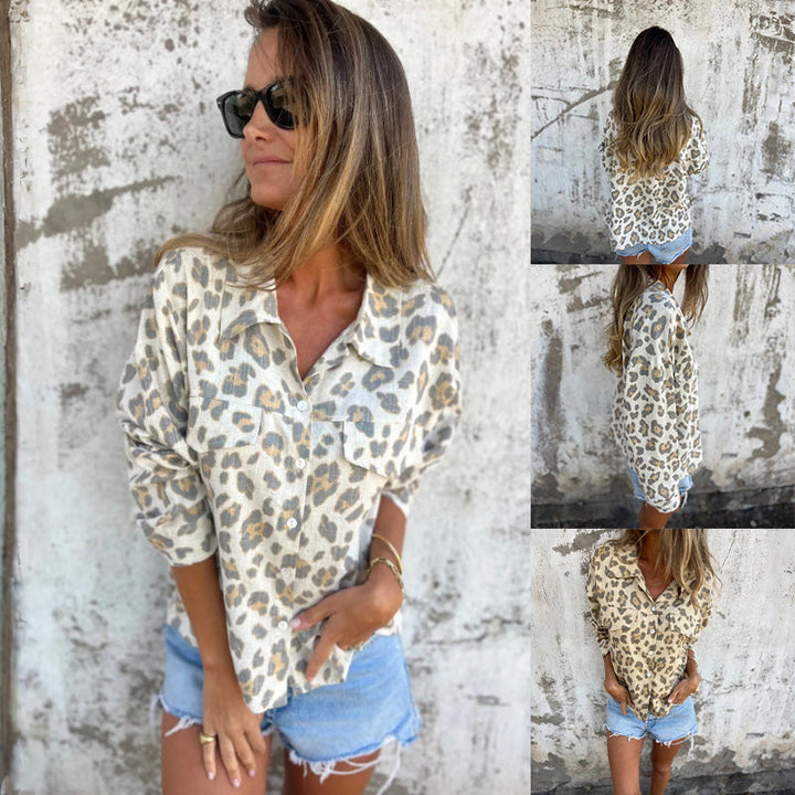 Leely | Longline Women’s Printed Long Sleeve Shirt