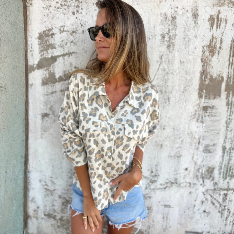 Leely | Longline Women’s Printed Long Sleeve Shirt