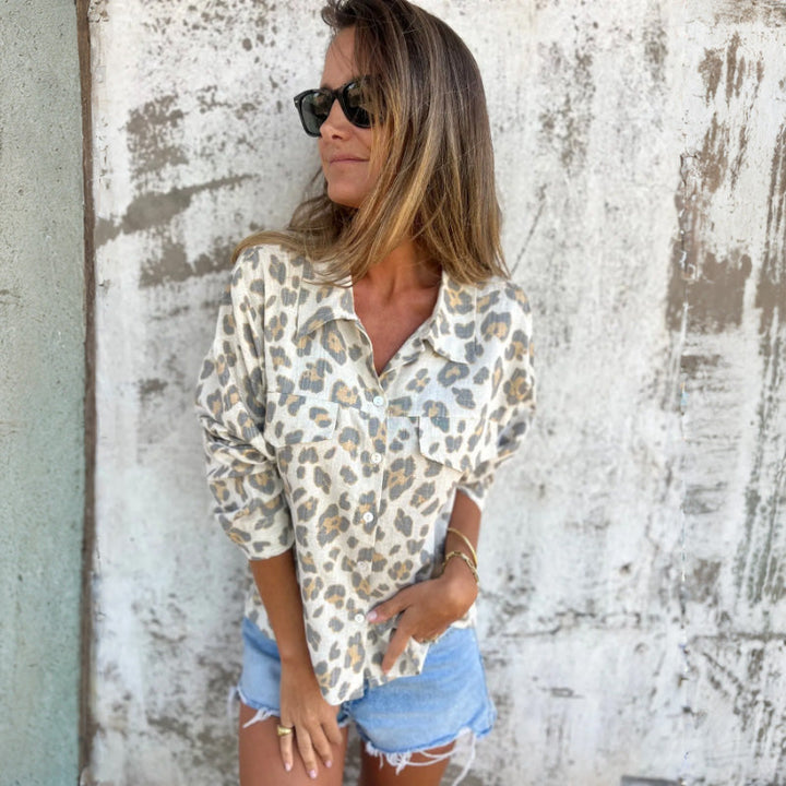 Leely | Longline Women’s Printed Long Sleeve Shirt