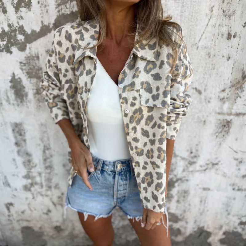 Leely | Longline Women’s Printed Long Sleeve Shirt