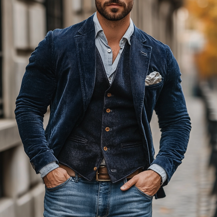 Adam | Men's Classic Vintage Blazer & Vest Set