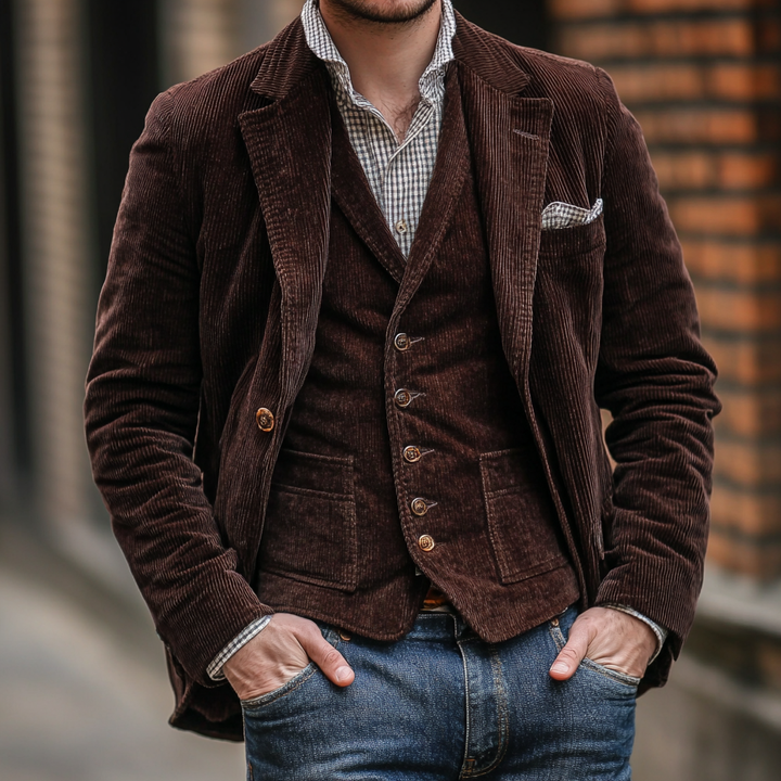 Adam | Men's Classic Vintage Blazer & Vest Set