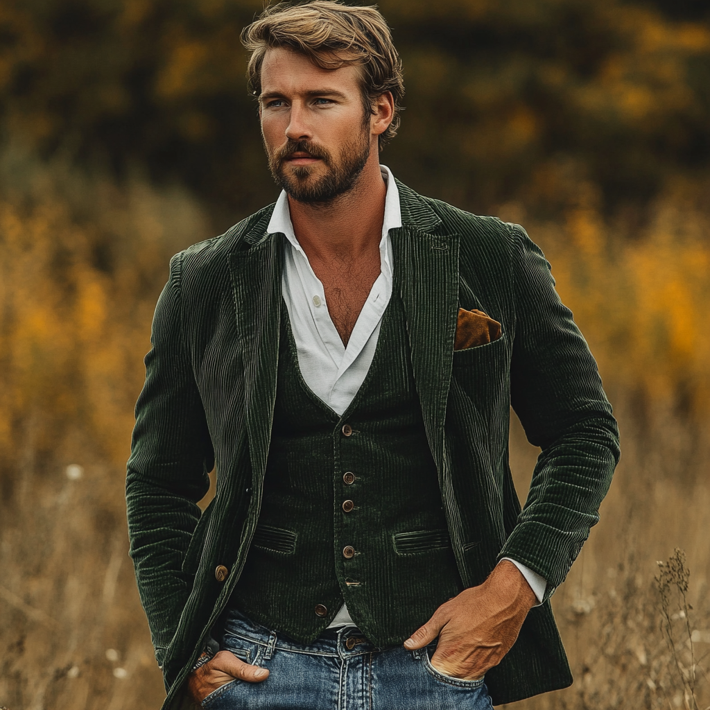 Adam | Men's Classic Vintage Blazer & Vest Set