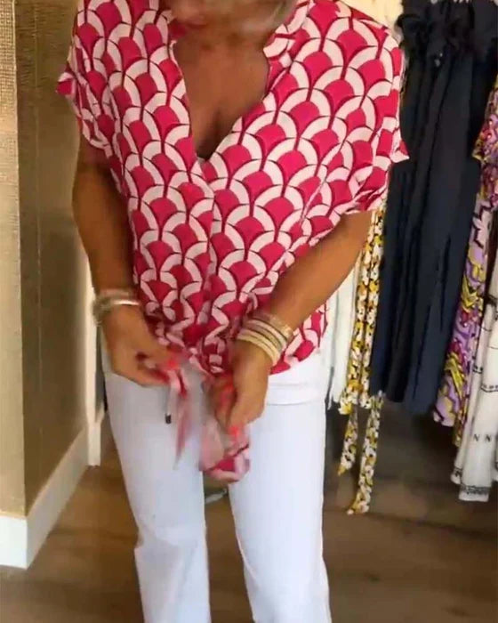 Bella | Women's Casual Top with Print and V-Neck