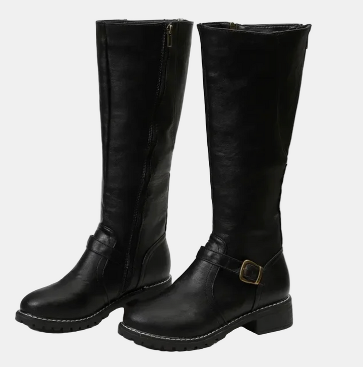 Brielle | Women's Cushioned Buckle Stylish Tall Boots
