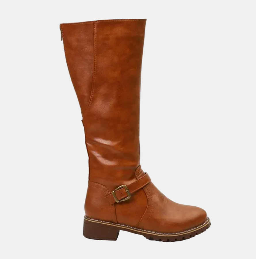Brielle | Women's Cushioned Buckle Stylish Tall Boots