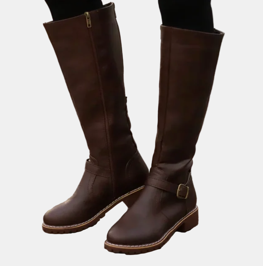 Brielle | Women's Cushioned Buckle Stylish Tall Boots