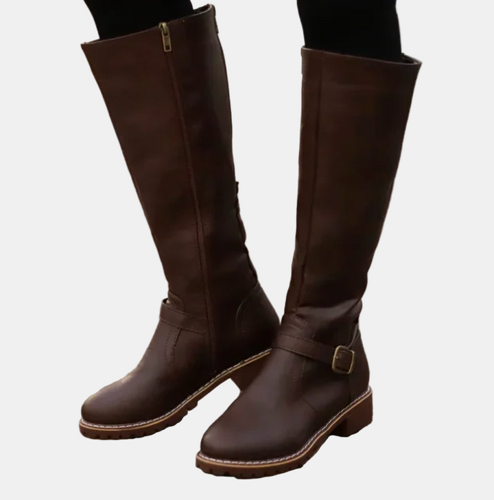 Brielle | Women's Cushioned Buckle Stylish Tall Boots