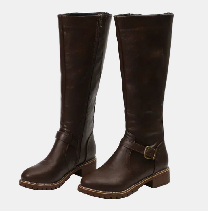 Brielle | Women's Cushioned Buckle Stylish Tall Boots