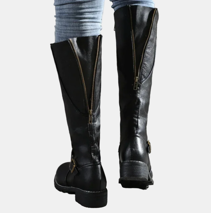 Brielle | Women's Cushioned Buckle Stylish Tall Boots