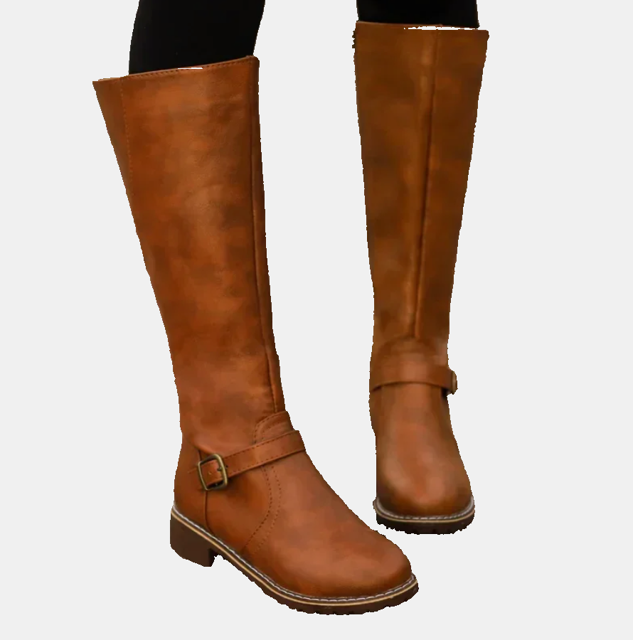 Brielle | Women's Cushioned Buckle Stylish Tall Boots