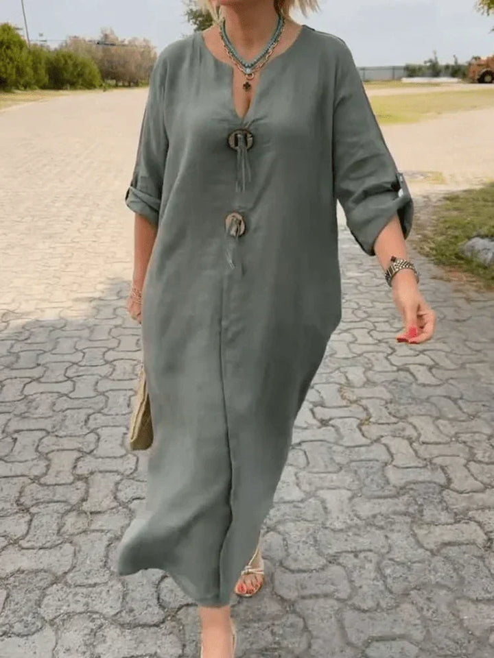 Kharen | Women's Relaxed Timeless Tunic Midi Dress
