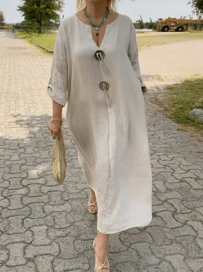Kharen | Women's Relaxed Timeless Tunic Midi Dress