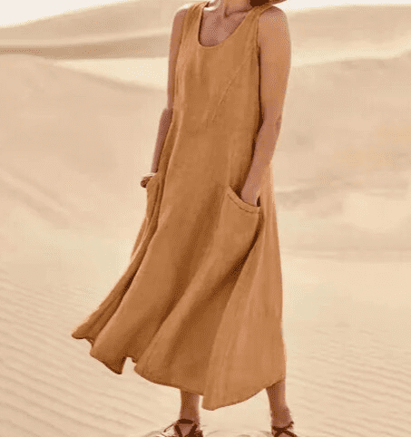 Zafrina | Women's Elegant Midi Dress with Pockets