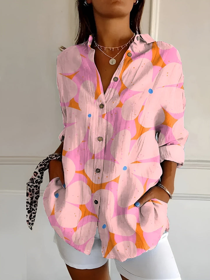 Avril | Women's Longline Chic Blouse with Whimsical Prints