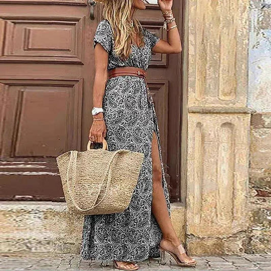 Aafke | Women's Maxi Ibiza Dress, Including Belt