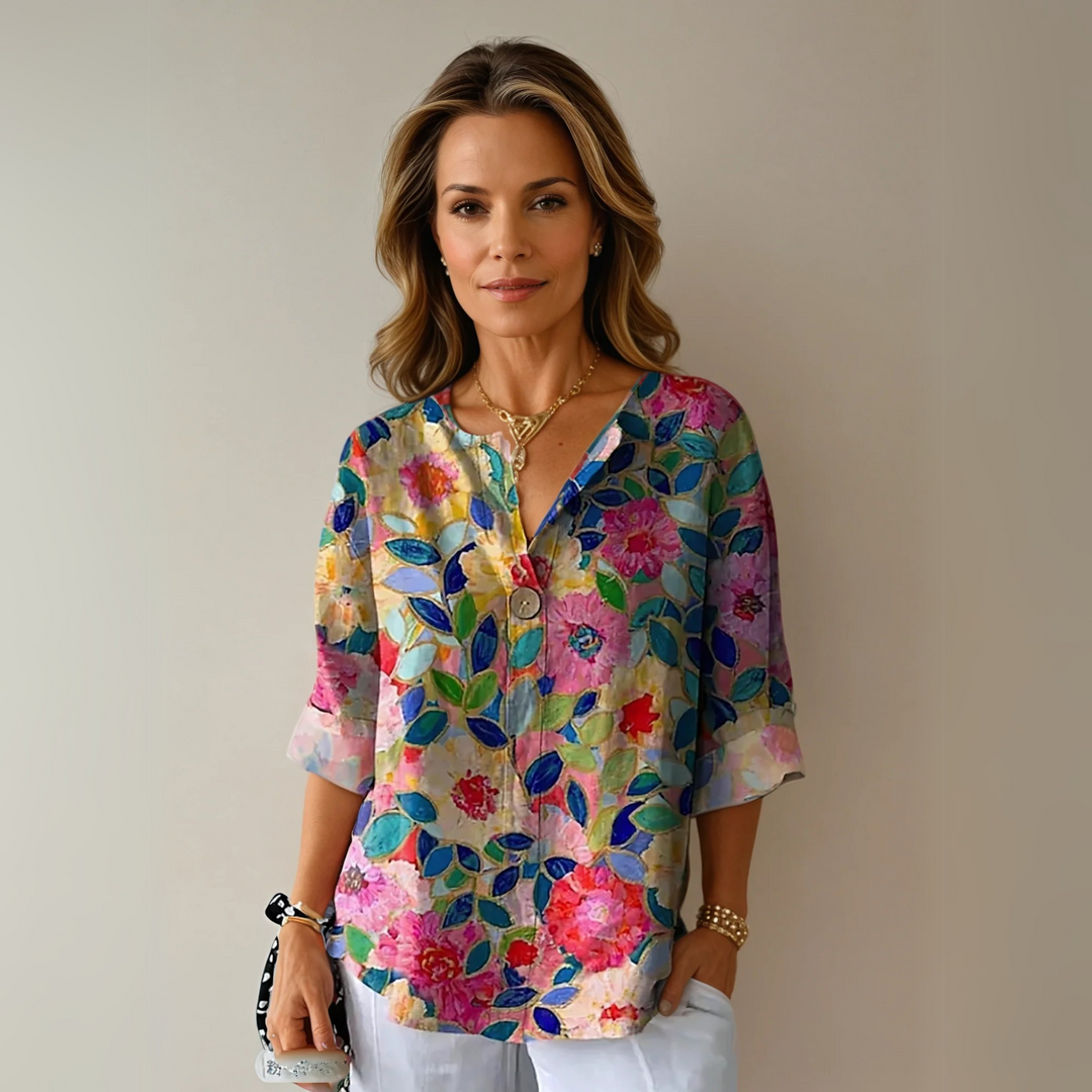 Arlene | Women's Chic Floral Print Blouse