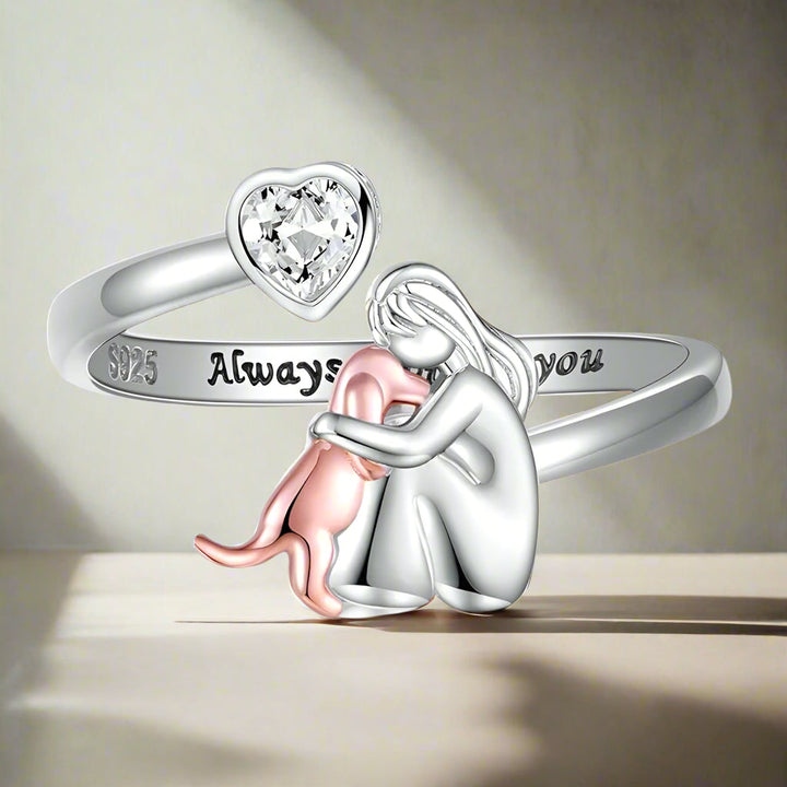 Anne Pink Dog Icon Ring